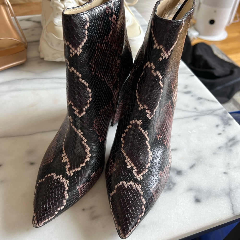 vince camuto snake booties
